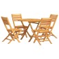 vidaXL Juego de comedor para jardín 5 piezas madera maciza de teca vidaXL Juego de comedor para jardín 5 piezas madera maciza de teca