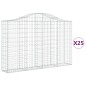 vidaXL Cestas de gaviones 25 uds forma de arco hierro 200x30x120/140cm
