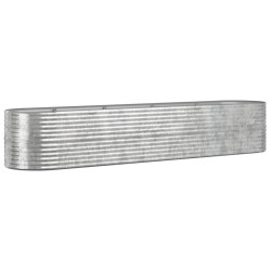 vidaXL Jardinera arriate acero recubrimiento polvo plata 368x80x68 cm
