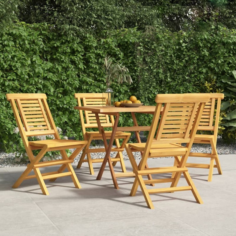 vidaXL Sillas de jardín plegables 4 uds madera maciza teca 47x63x90 cm vidaXL Sillas de jardín plegables 4 uds madera maciza teca 47x63x90 cm