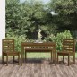 vidaXL Set de comedor de jardín 4 pzas madera maciza pino marrón miel vidaXL Set de comedor de jardín 4 pzas madera maciza pino marrón miel