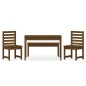 vidaXL Set de comedor de jardín 4 pzas madera maciza pino marrón miel vidaXL Set de comedor de jardín 4 pzas madera maciza pino marrón miel