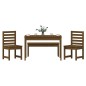 vidaXL Set de comedor de jardín 4 pzas madera maciza pino marrón miel vidaXL Set de comedor de jardín 4 pzas madera maciza pino marrón miel