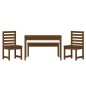 vidaXL Set de comedor de jardín 4 pzas madera maciza pino marrón miel vidaXL Set de comedor de jardín 4 pzas madera maciza pino marrón miel