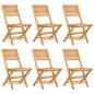 vidaXL Sillas de jardín plegables 6 uds madera maciza teca 47x62x90 cm