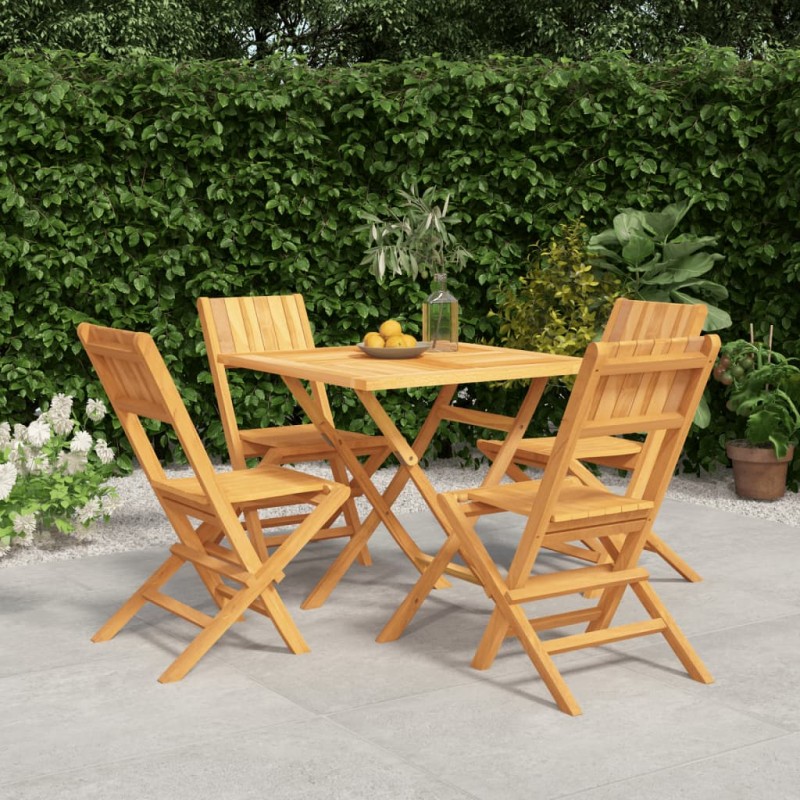 vidaXL Juego de comedor para jardín 5 piezas madera maciza de teca vidaXL Juego de comedor para jardín 5 piezas madera maciza de teca