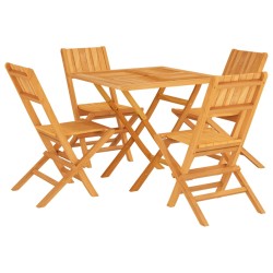 vidaXL Juego de comedor para jardín 5 piezas madera maciza de teca