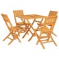 vidaXL Juego de comedor para jardín 5 piezas madera maciza de teca vidaXL Juego de comedor para jardín 5 piezas madera maciza de teca