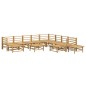 vidaXL Set de muebles de jardín 12 piezas bambú y cojines gris claro vidaXL Set de muebles de jardín 12 piezas bambú y cojines gris claro