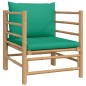 vidaXL Set de muebles de jardín 7 piezas bambú con cojines verde