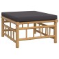 vidaXL Set de muebles de jardín 10 pzas bambú con cojines gris oscuro