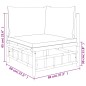 vidaXL Set de muebles de jardín 10 pzas bambú con cojines gris oscuro