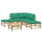vidaXL Set de muebles de jardín 6 piezas bambú con cojines verde vidaXL Set de muebles de jardín 6 piezas bambú con cojines verde
