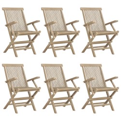 vidaXL Sillas de jardín plegables 6 uds madera maciza teca 56x61x89 cm