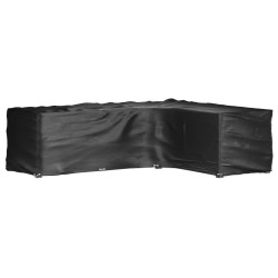 vidaXL Fundas muebles jardín forma de L 2 uds 16 ojales 260x210x80 cm