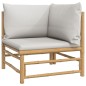 vidaXL Set de muebles de jardín 7 piezas bambú y cojines gris claro vidaXL Set de muebles de jardín 7 piezas bambú y cojines gris claro