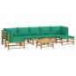 vidaXL Set de muebles de jardín 8 piezas bambú con cojines verde vidaXL Set de muebles de jardín 8 piezas bambú con cojines verde