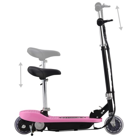 vidaXL Patinete eléctrico con asiento rosa 120 W