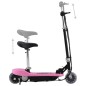 vidaXL Patinete eléctrico con asiento rosa 120 W