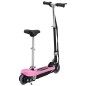 vidaXL Patinete eléctrico con asiento rosa 120 W