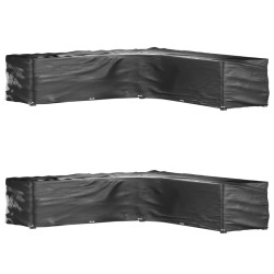 vidaXL Fundas muebles jardín forma de L 2 uds 20 ojales 300x300x70 cm