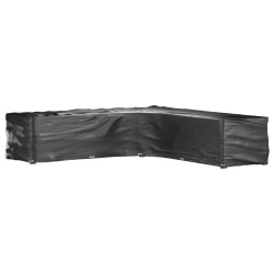 vidaXL Fundas muebles jardín forma de L 2 uds 20 ojales 300x300x70 cm