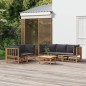 vidaXL Set de muebles de jardín 6 piezas bambú con cojines gris oscuro vidaXL Set de muebles de jardín 6 piezas bambú con cojines gris oscuro