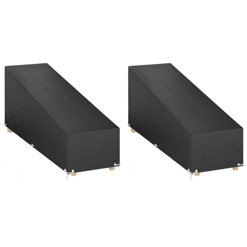 vidaXL Fundas tumbonas 2 uds 12 ojales polietileno 205x75x40/70 cm vidaXL Fundas tumbonas 2 uds 12 ojales polietileno 205x75x40/70 cm