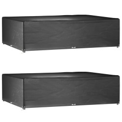 vidaXL Fundas muebles jardín 2 uds 16 ojales rectangular 300x200x75 cm