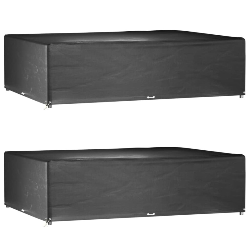 vidaXL Fundas muebles jardín 2 uds 16 ojales rectangular 300x200x75 cm