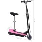 vidaXL Patinete eléctrico con asiento rosa 120 W