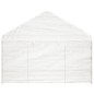 vidaXL Cenador con techo polietileno blanco 4,46x4,08x3,22 m
