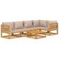 vidaXL Set muebles de jardín 6 pzas madera maciza y cojines gris taupé vidaXL Set muebles de jardín 6 pzas madera maciza y cojines gris taupé