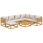vidaXL Set muebles de jardín 8 pzas madera maciza y cojines gris claro