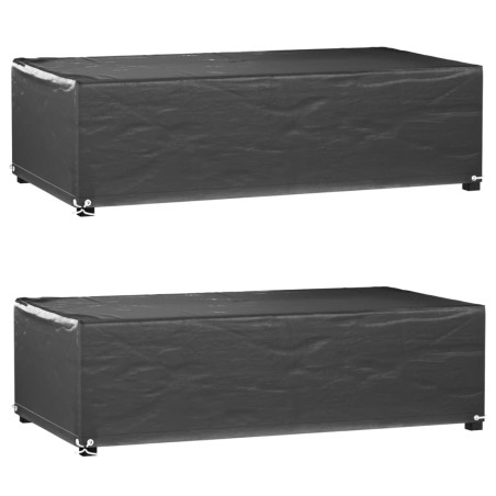 vidaXL Fundas muebles de jardín 2 uds 8 ojales rectangular 125x70x35cm