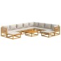 vidaXL Set muebles jardín 11 pzas madera maciza y cojines gris claro vidaXL Set muebles jardín 11 pzas madera maciza y cojines gris claro