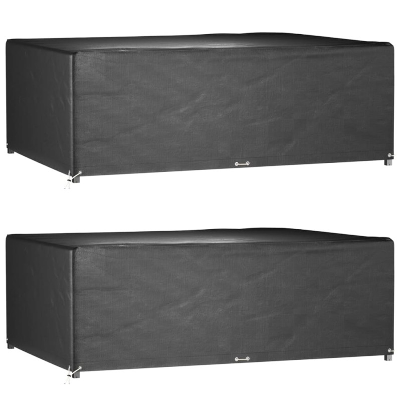 vidaXL Fundas muebles jardín 2 uds 12 ojales rectangular 230x165x80 cm vidaXL Fundas muebles jardín 2 uds 12 ojales rectangular 230x165x80 cm