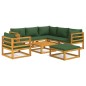 vidaXL Set de muebles de jardín 8 pzas madera maciza con cojines verde vidaXL Set de muebles de jardín 8 pzas madera maciza con cojines verde