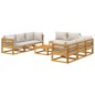 vidaXL Set muebles de jardín 9 pzas madera maciza y cojines gris claro vidaXL Set muebles de jardín 9 pzas madera maciza y cojines gris claro