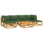 vidaXL Juego muebles de jardín 7 piezas madera maciza y cojines verdes vidaXL Juego muebles de jardín 7 piezas madera maciza y cojines verdes
