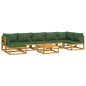 vidaXL Set de muebles de jardín 8 pzas madera maciza con cojines verde vidaXL Set de muebles de jardín 8 pzas madera maciza con cojines verde