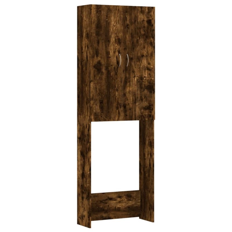 vidaXL Armario de lavadora color roble ahumado 64x25,5x190 cm vidaXL Armario de lavadora color roble ahumado 64x25,5x190 cm
