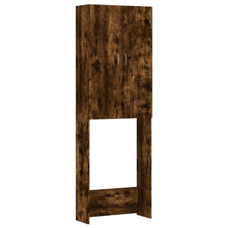 vidaXL Armario de lavadora color roble ahumado 64x25,5x190 cm