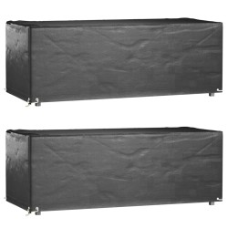 vidaXL Fundas muebles jardín 2 uds 8 ojales rectangular 192x82x65 cm