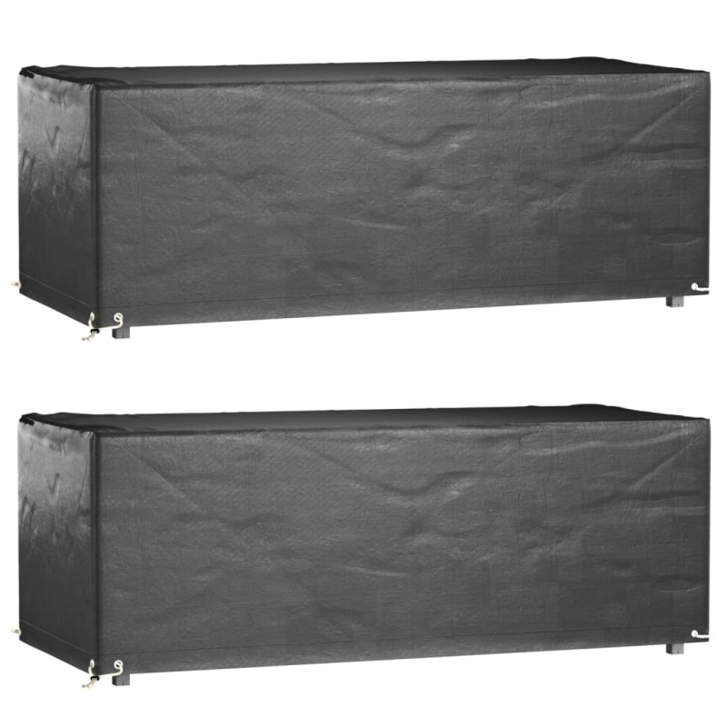 vidaXL Fundas muebles jardín 2 uds 8 ojales rectangular 192x82x65 cm vidaXL Fundas muebles jardín 2 uds 8 ojales rectangular 192x82x65 cm