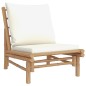 vidaXL Set de muebles de jardín 5 piezas bambú y cojines blanco crema vidaXL Set de muebles de jardín 5 piezas bambú y cojines blanco crema