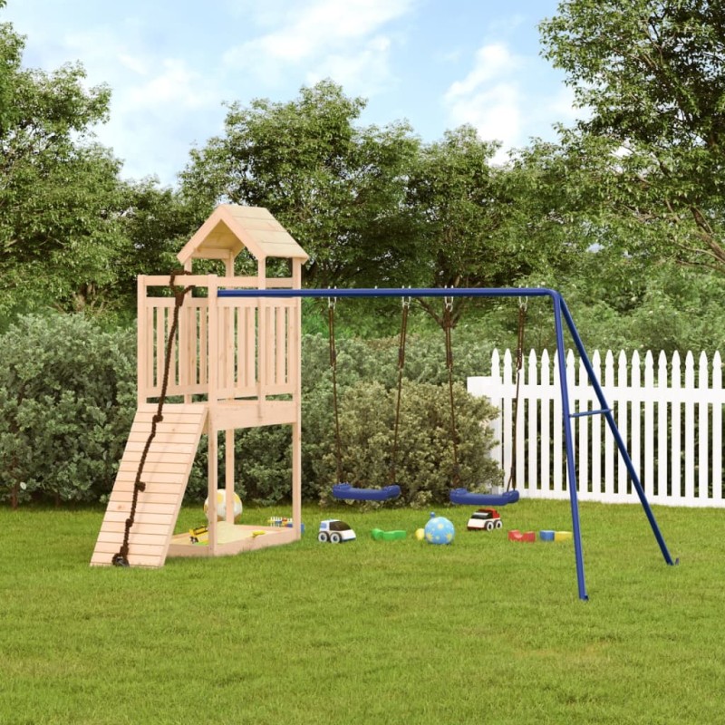 vidaXL Parque infantil de exterior madera maciza de pino vidaXL Parque infantil de exterior madera maciza de pino