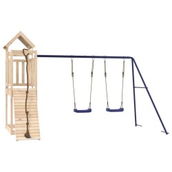 vidaXL Parque infantil de exterior madera maciza de pino