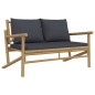 vidaXL Set de muebles de jardín 4 piezas bambú con cojines gris oscuro vidaXL Set de muebles de jardín 4 piezas bambú con cojines gris oscuro