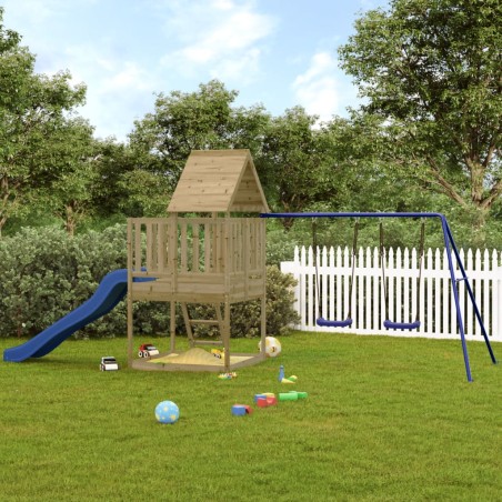 vidaXL Parque infantil de exterior madera de pino impregnada